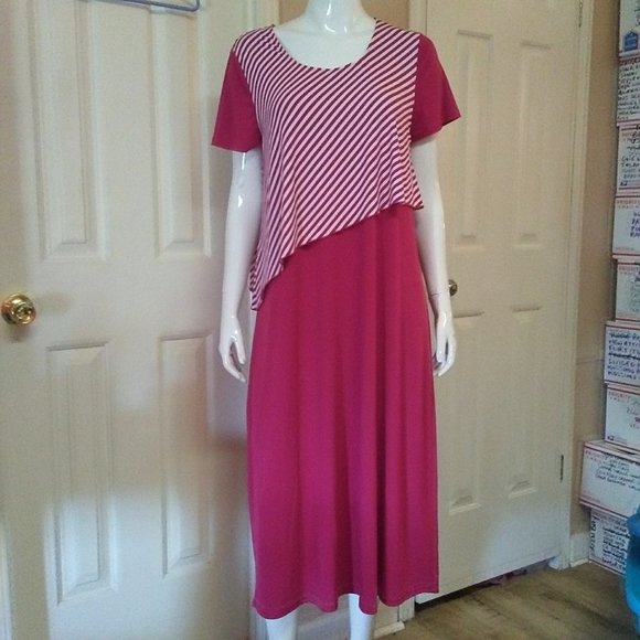 Blair Dresses & Skirts - Blair Pink Striped Silky Dress